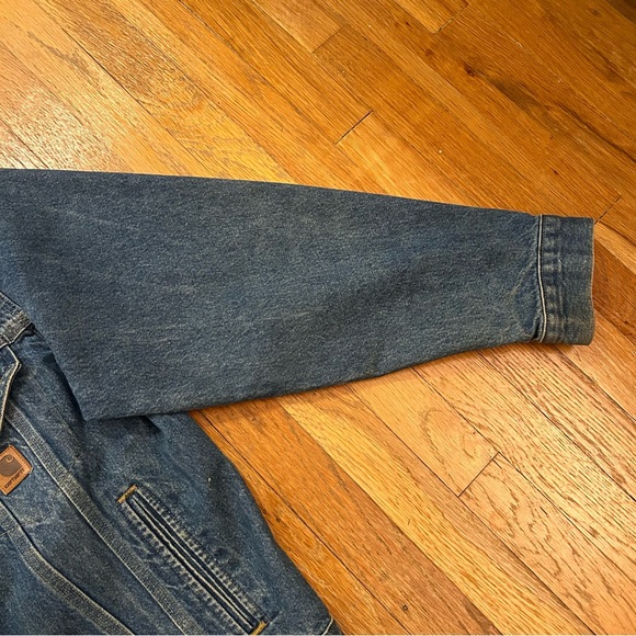 VTG Carhartt Trucker Denim Jacket J12DST Vintage Made in USA Y2K - M/L - Picture 10 of 15